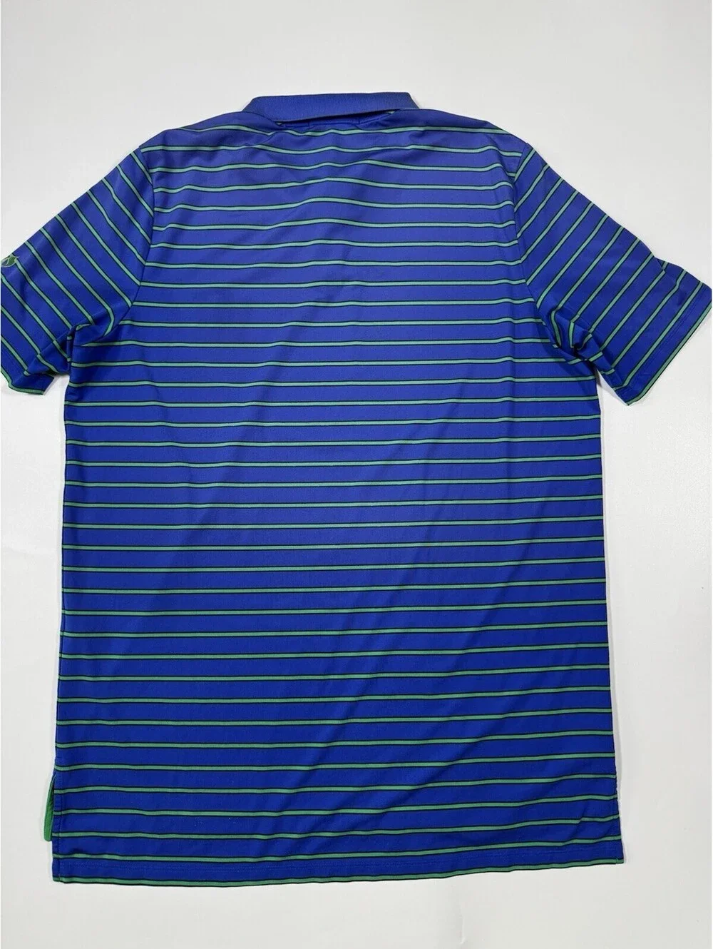RLX Ralph Lauren Golf Polo Shirt L Blue Green Stripe The Dominion Stretch